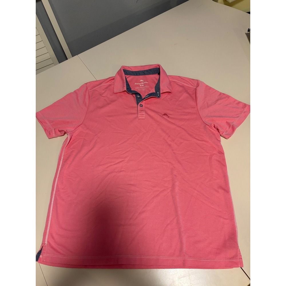 Tommy Bahama Mens Pink Tencel Modal Blend Polo Shirt Short Sleeve Size M - Picture 2 of 8